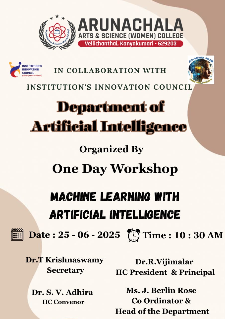 One Day Workshop on Machine Learning with Artificial Intelligence